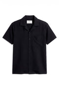 Dobby Black Cuban Collar Shirt