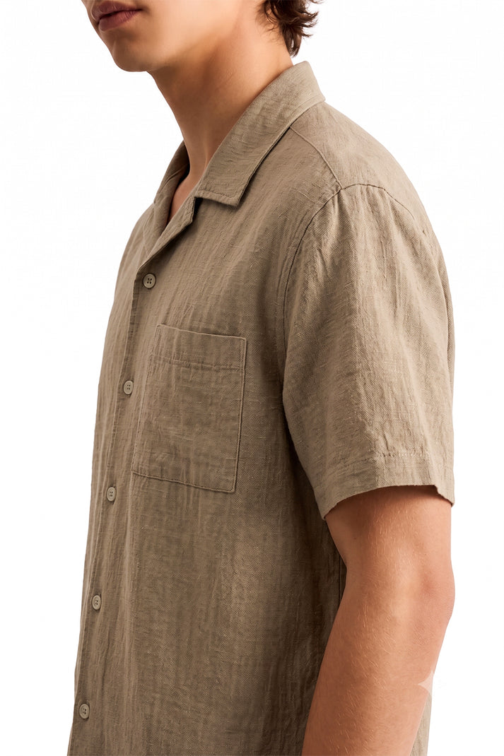 Brown Breeze Cuban Collar Shirt
