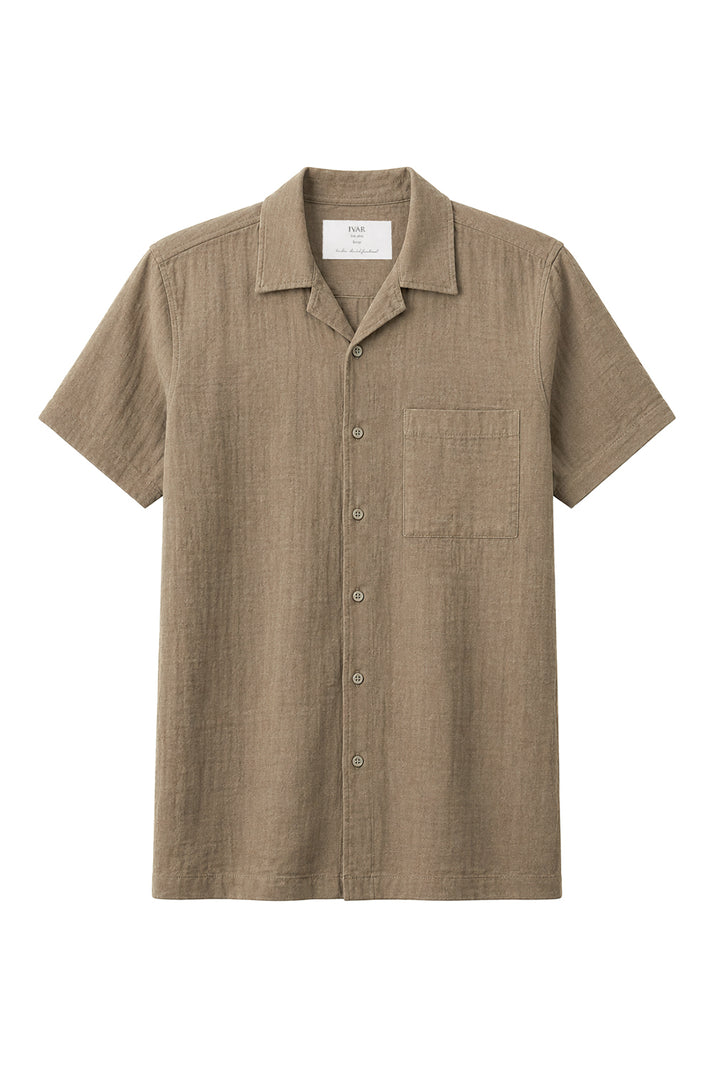 Brown Breeze Cuban Collar Shirt