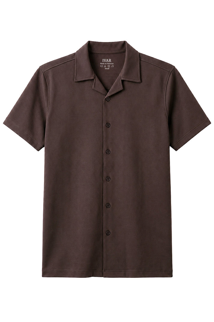 Brown Light Scuba Cuban Shirt
