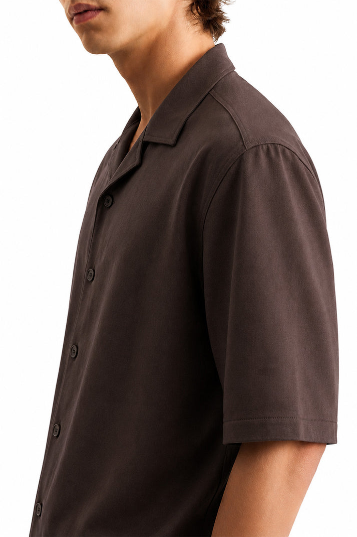 Brown Light Scuba Cuban Shirt
